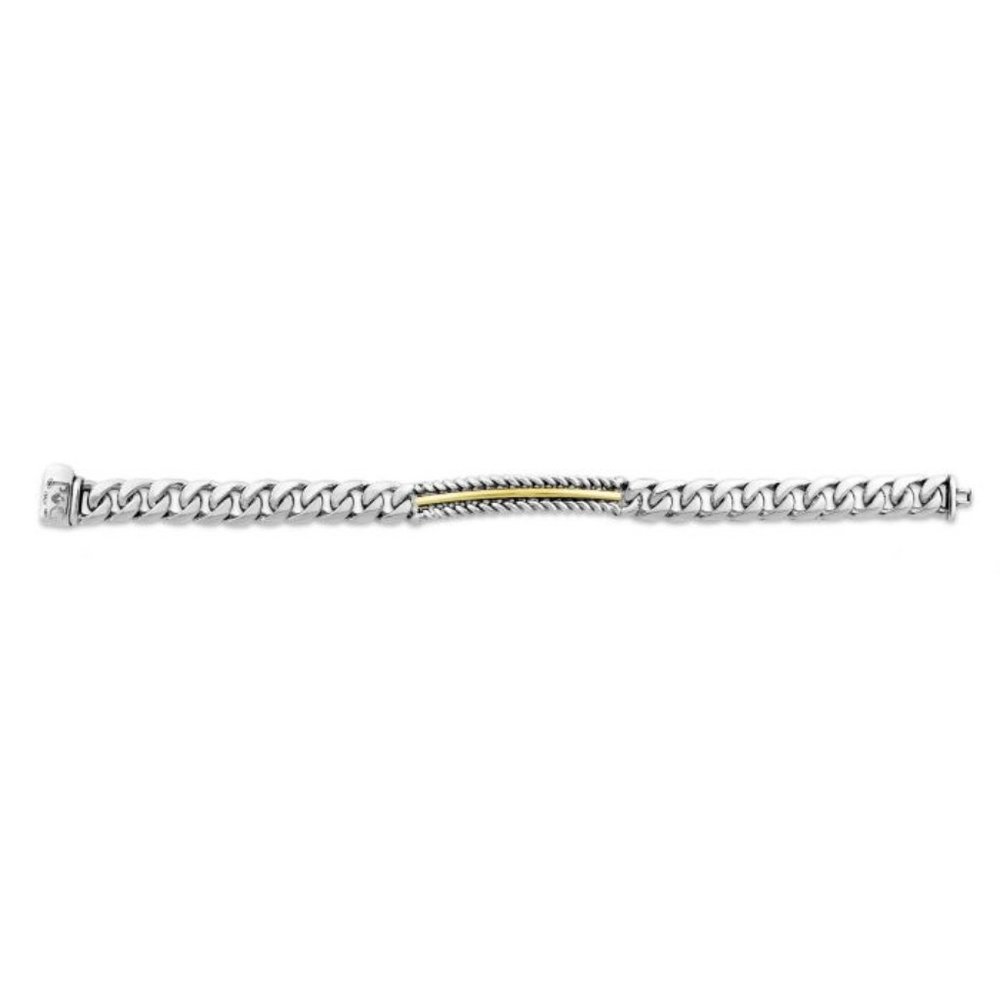 Men's Cuban Cable Link and 18K Gold Bracelet